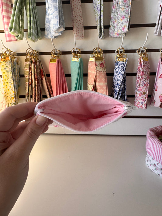 Vintage Flowers (Blue)(Cross Stitched) Wallet (Limited Edition)