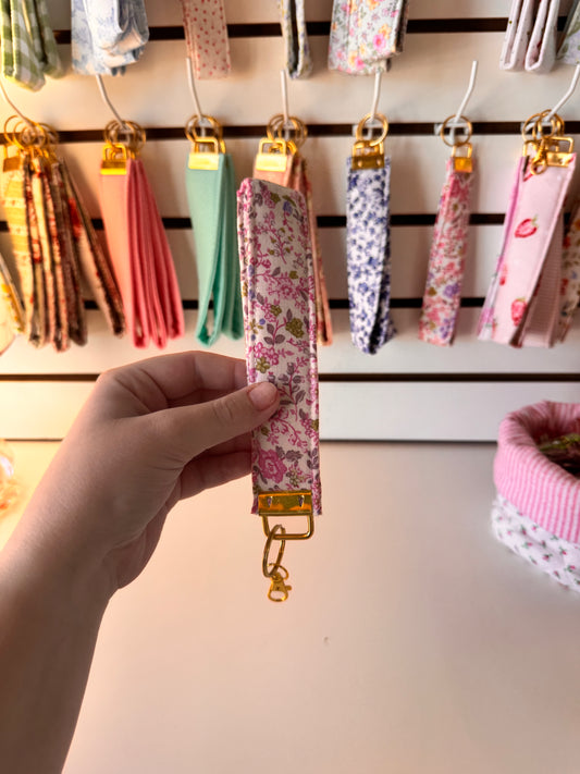 Pink Floral Wristlet