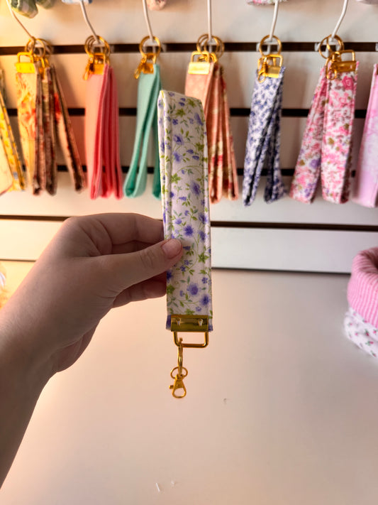 Purple Flowers Wristlet