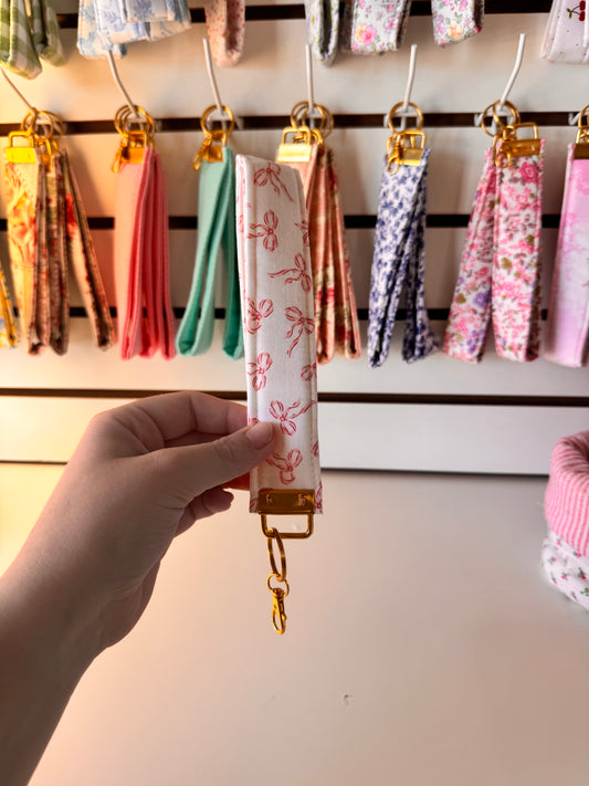 Pink Bows Wristlet
