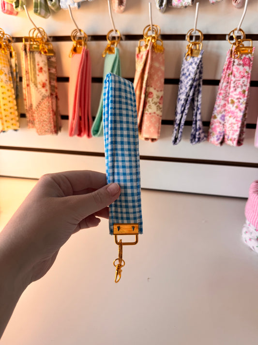 Dark Blue Gingham Wristlet (Limited Edition)