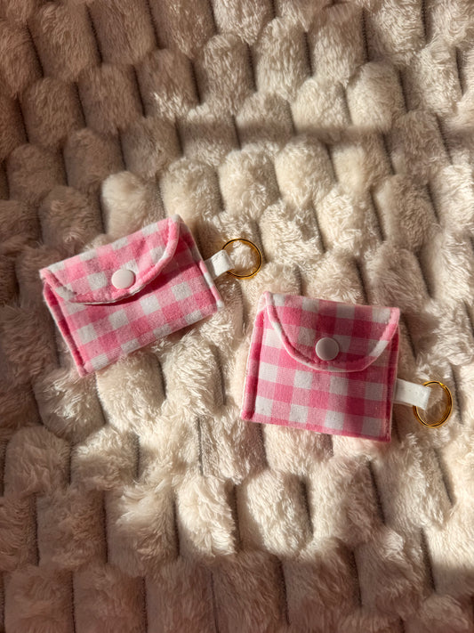 Pink Gingham AirPods Case