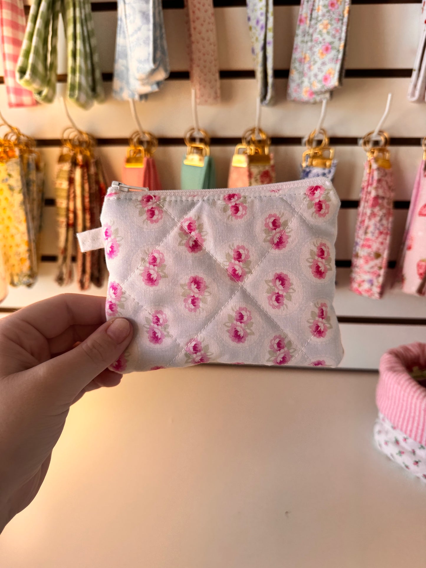 Vintage Flowers (Blue)(Cross Stitched) Wallet (Limited Edition)