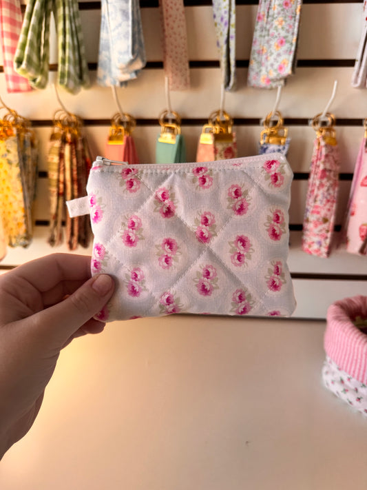 Vintage Flowers (Blue)(Cross Stitched) Wallet (Limited Edition)