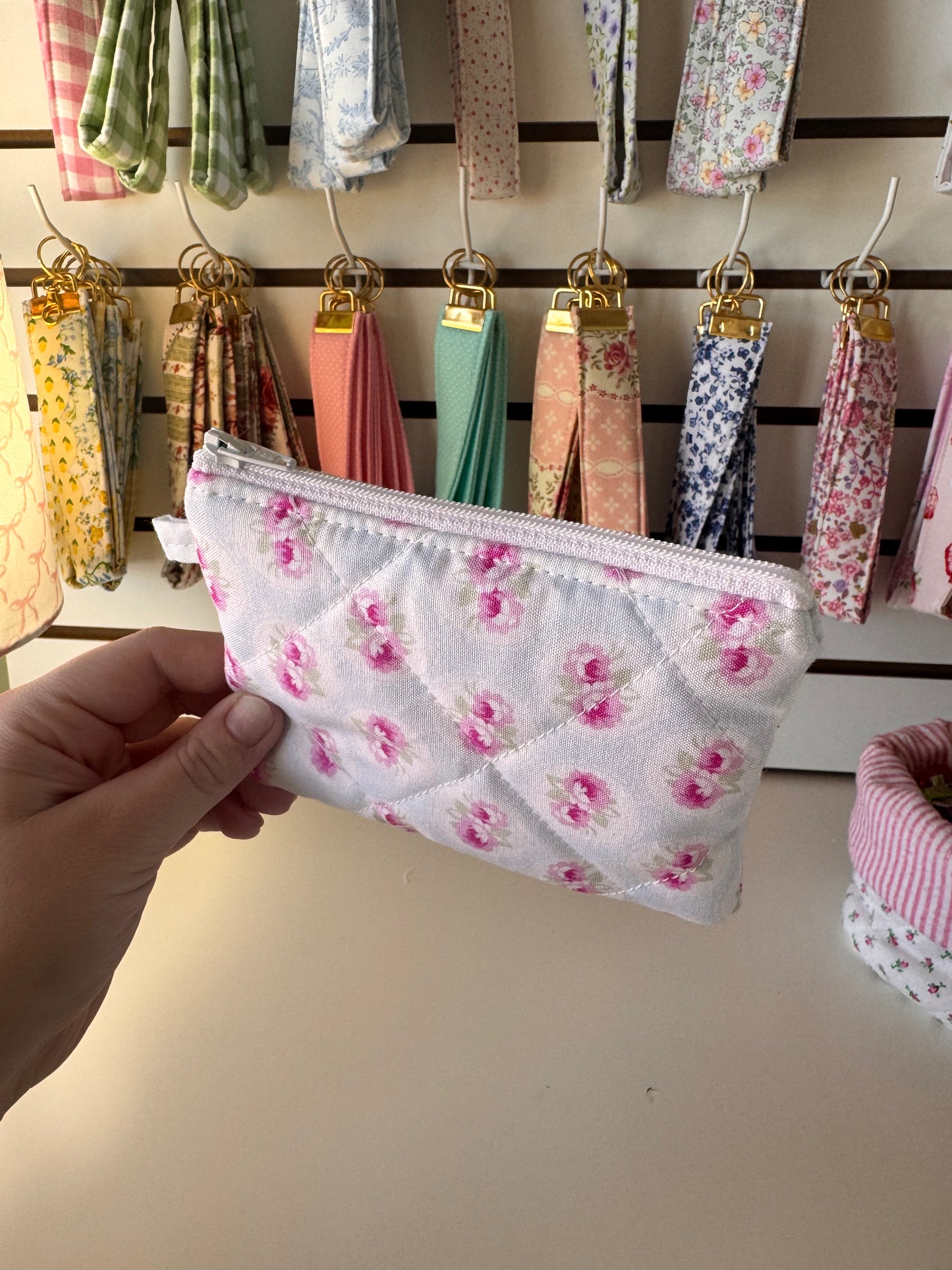 Vintage Flowers (Blue)(Cross Stitched) Wallet (Limited Edition)