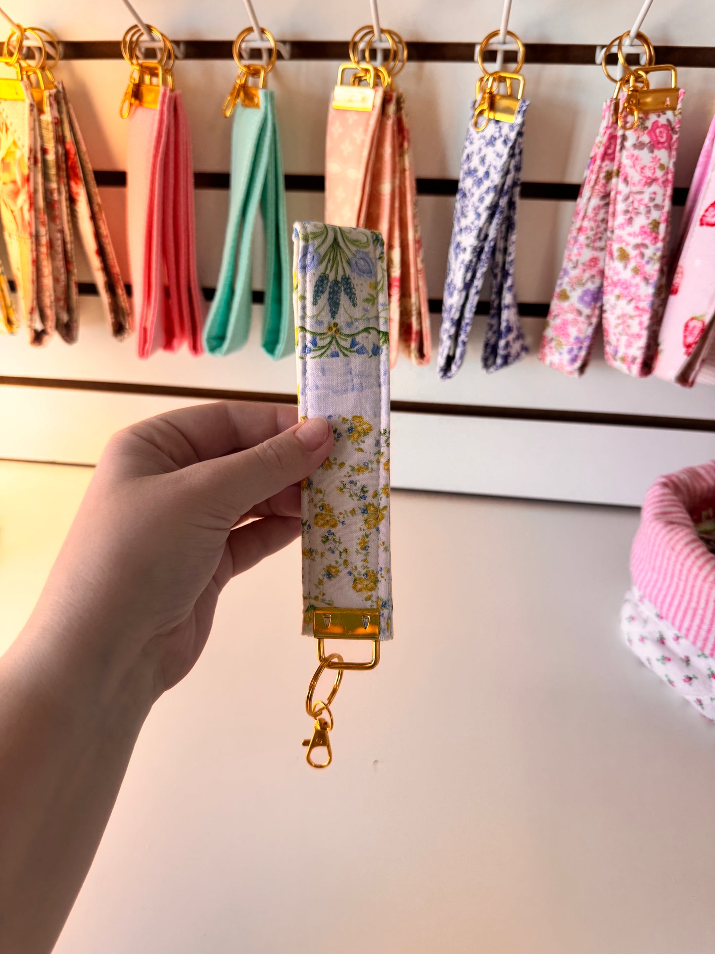 Green & Yellow Patchwork Wristlet