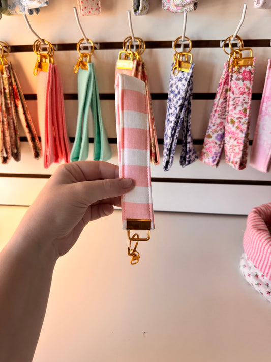 Pink Stripes Wristlet