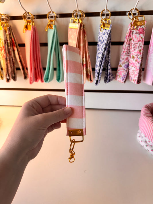 Pink Stripes Wristlet