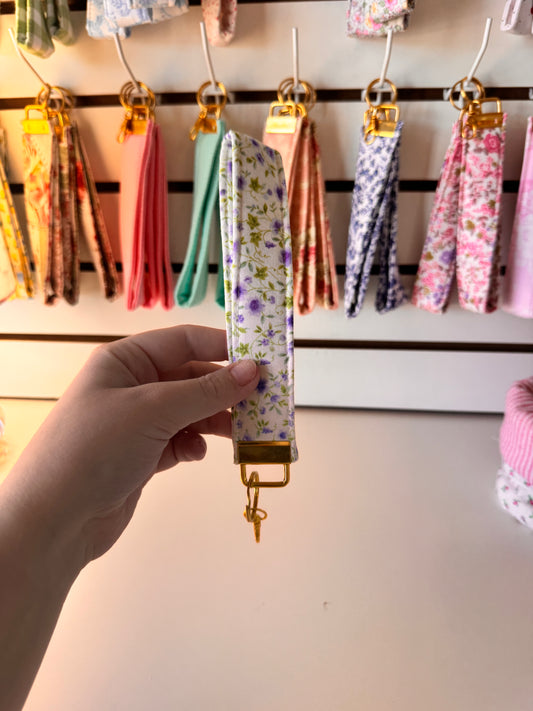 Purple Flowers Wristlet