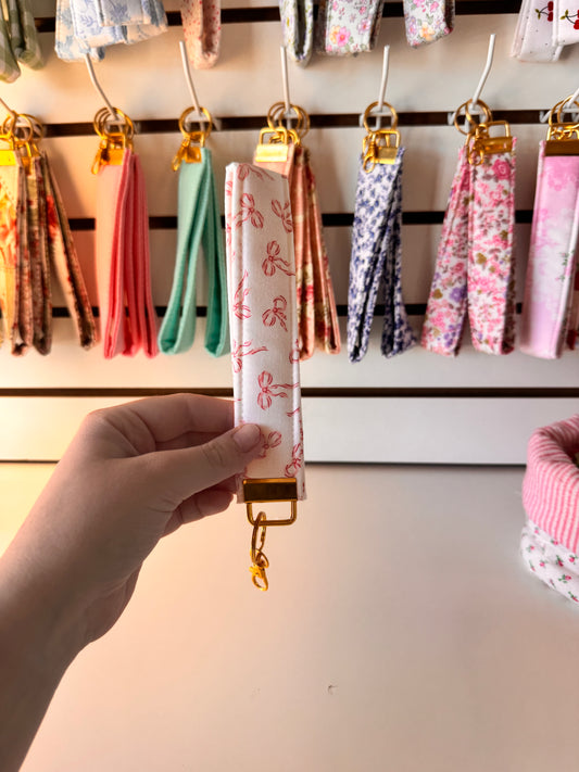 Pink Bows Wristlet