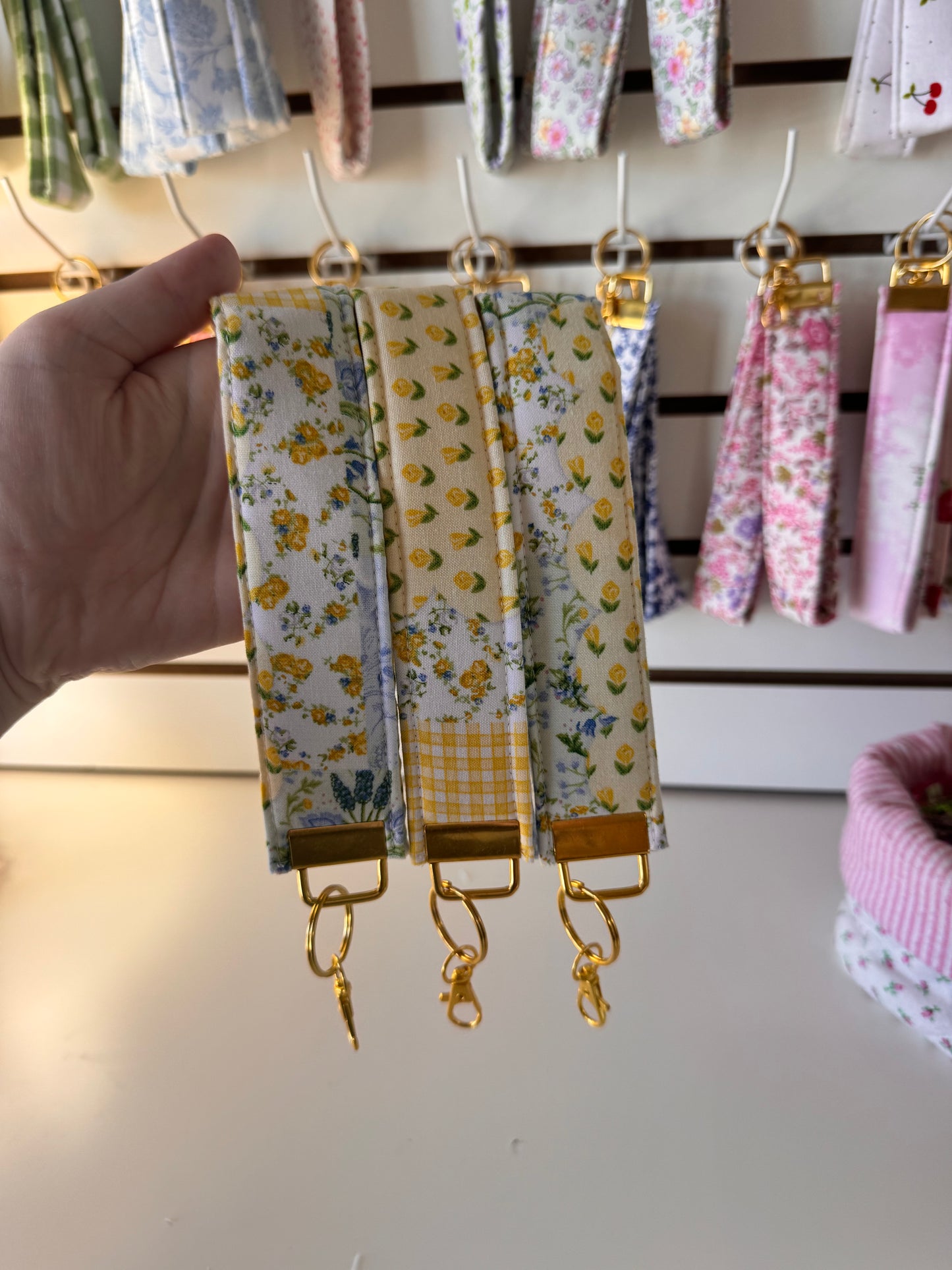 Green & Yellow Patchwork Wristlet
