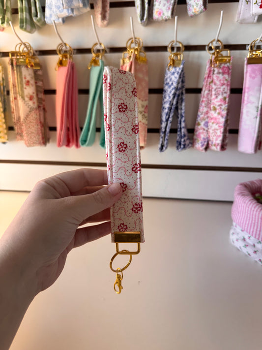 Pink Flowers & Dots Wristlet (Limited Edition)