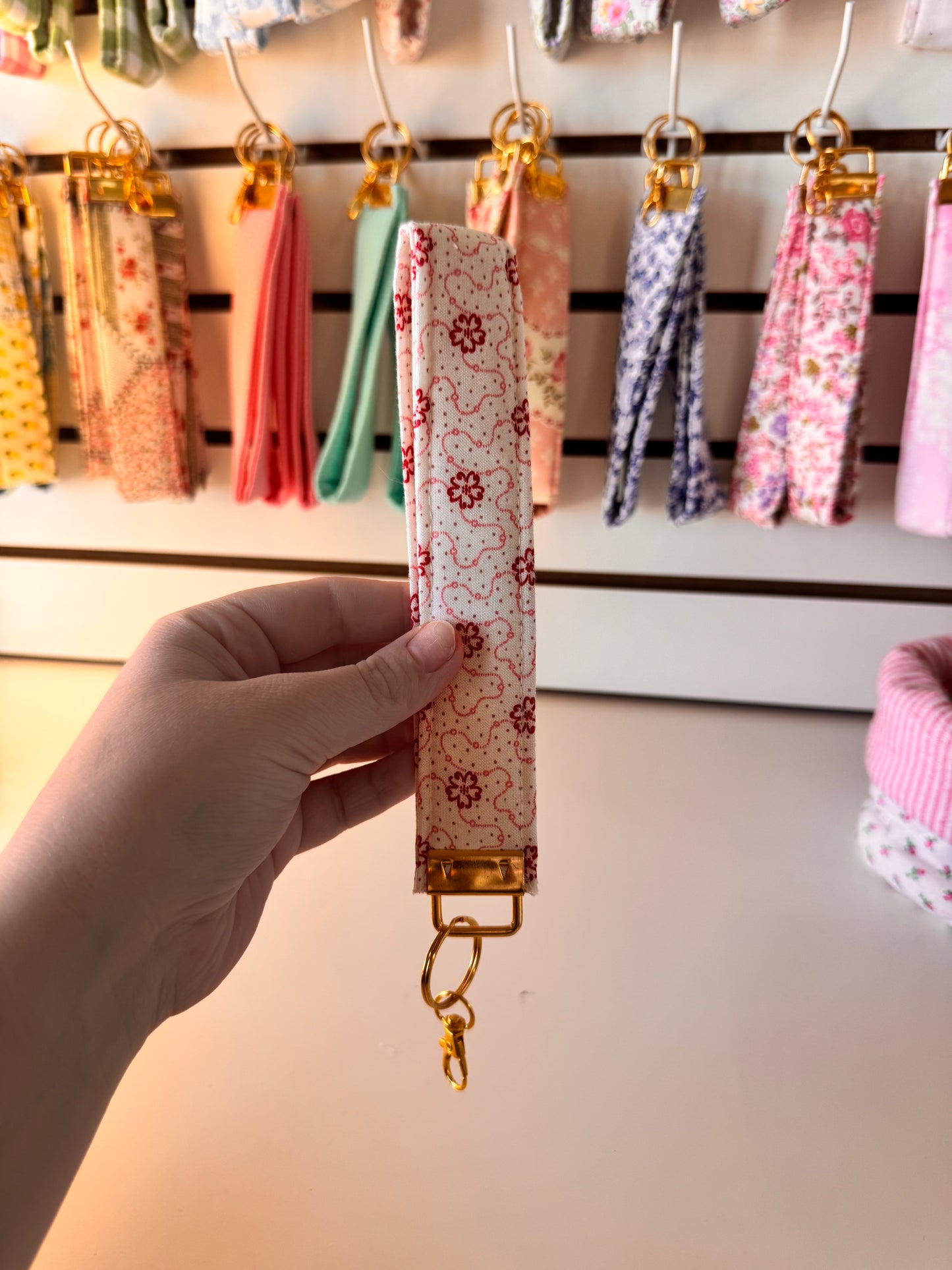 Pink Flowers & Dots Wristlet (Limited Edition)