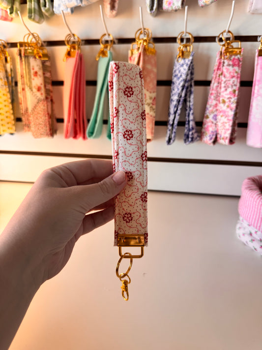 Pink Flowers & Dots Wristlet (Limited Edition)