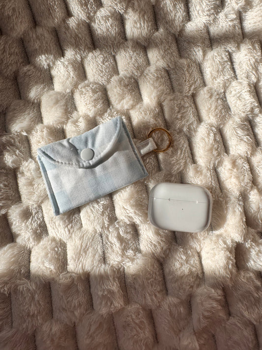 Blue Gingham AirPods Case