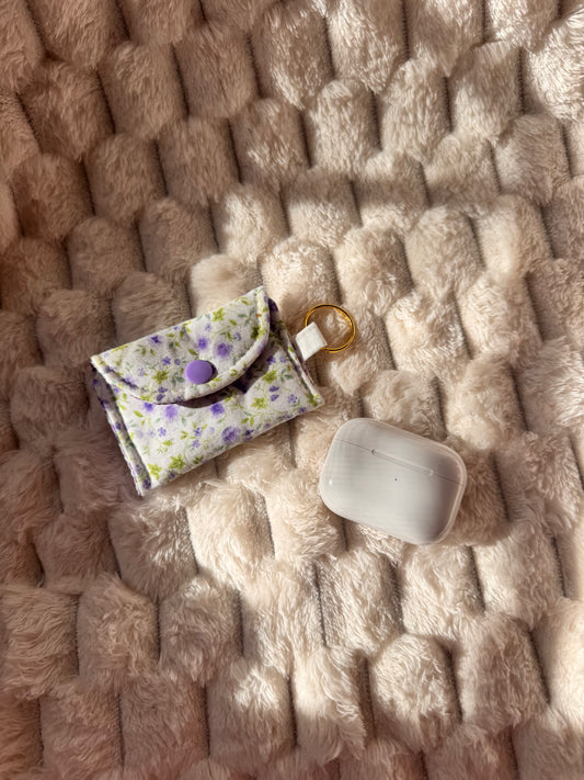 Purple Flowers AirPods Case