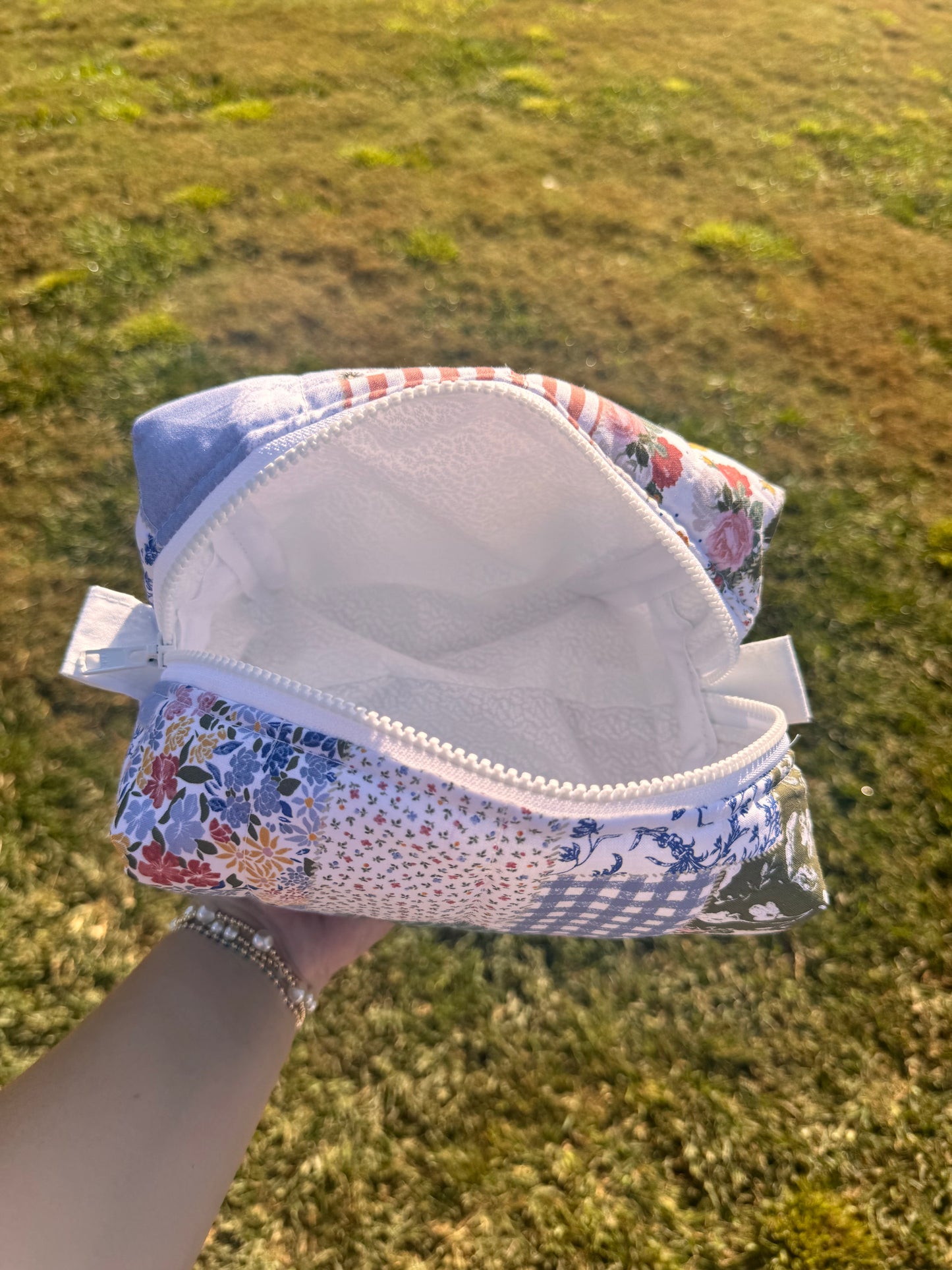 Patchy Floral Makeup Bag