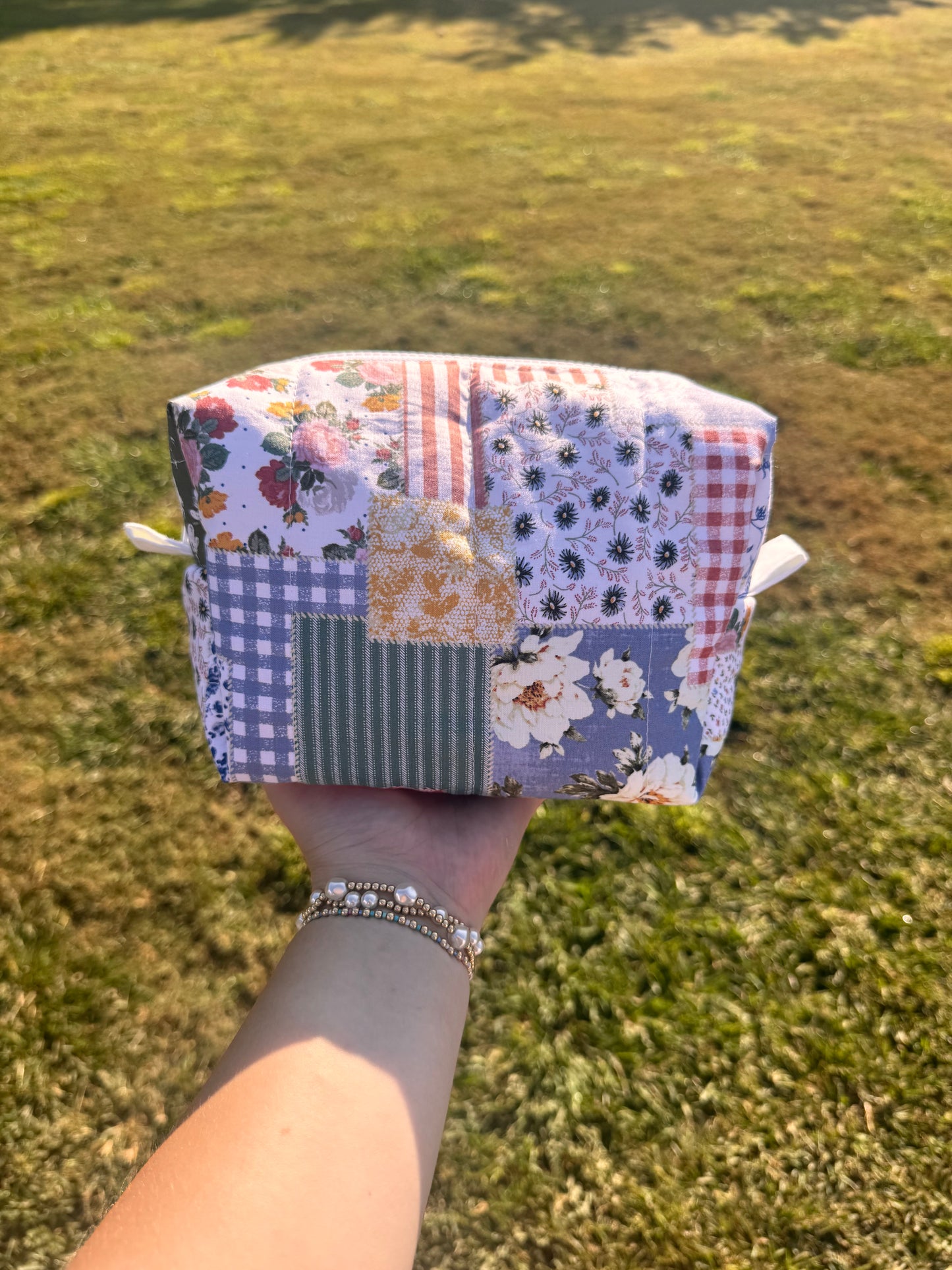 Patchy Floral Makeup Bag