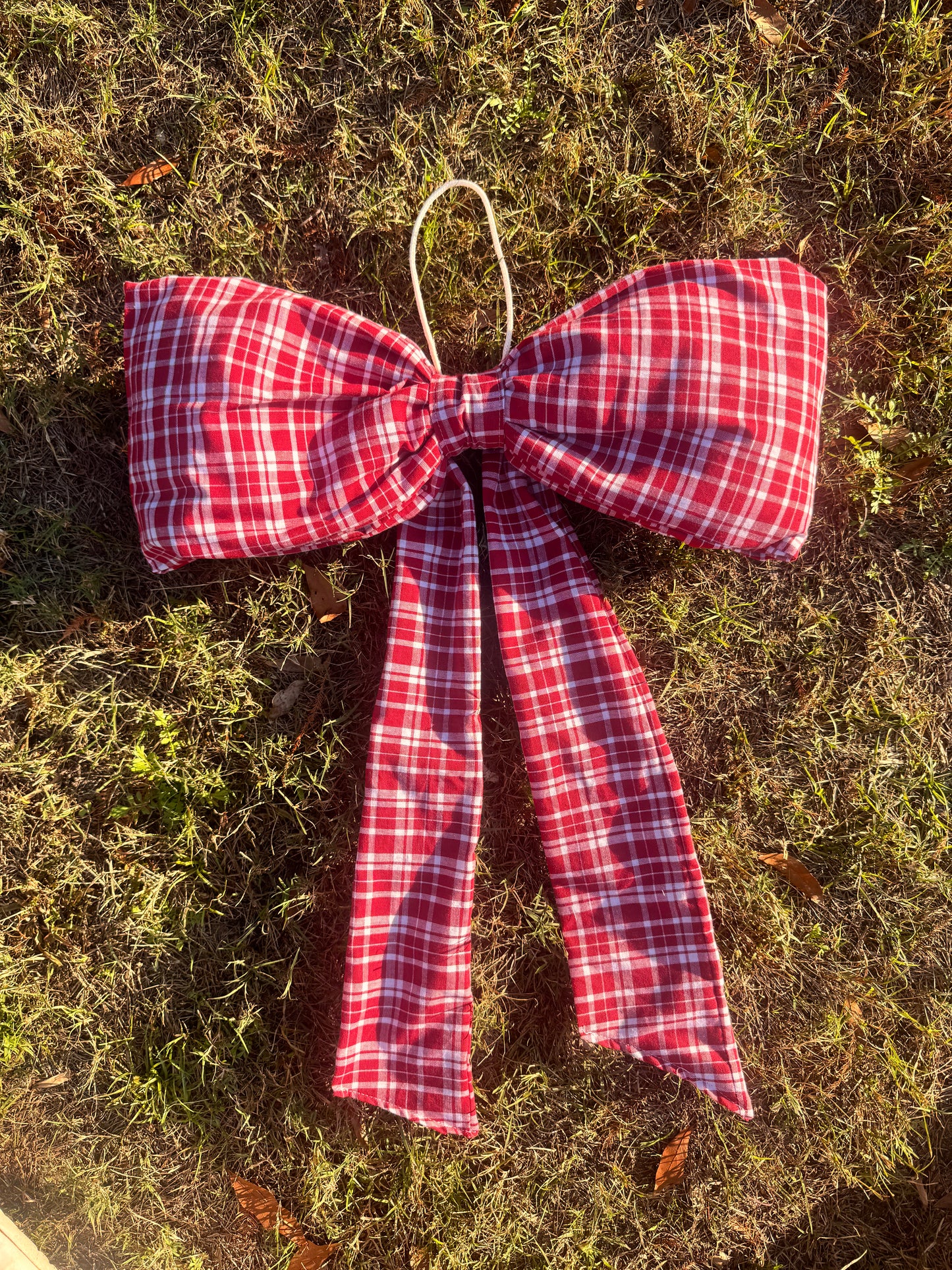 Red Plad Christmas Big Bow