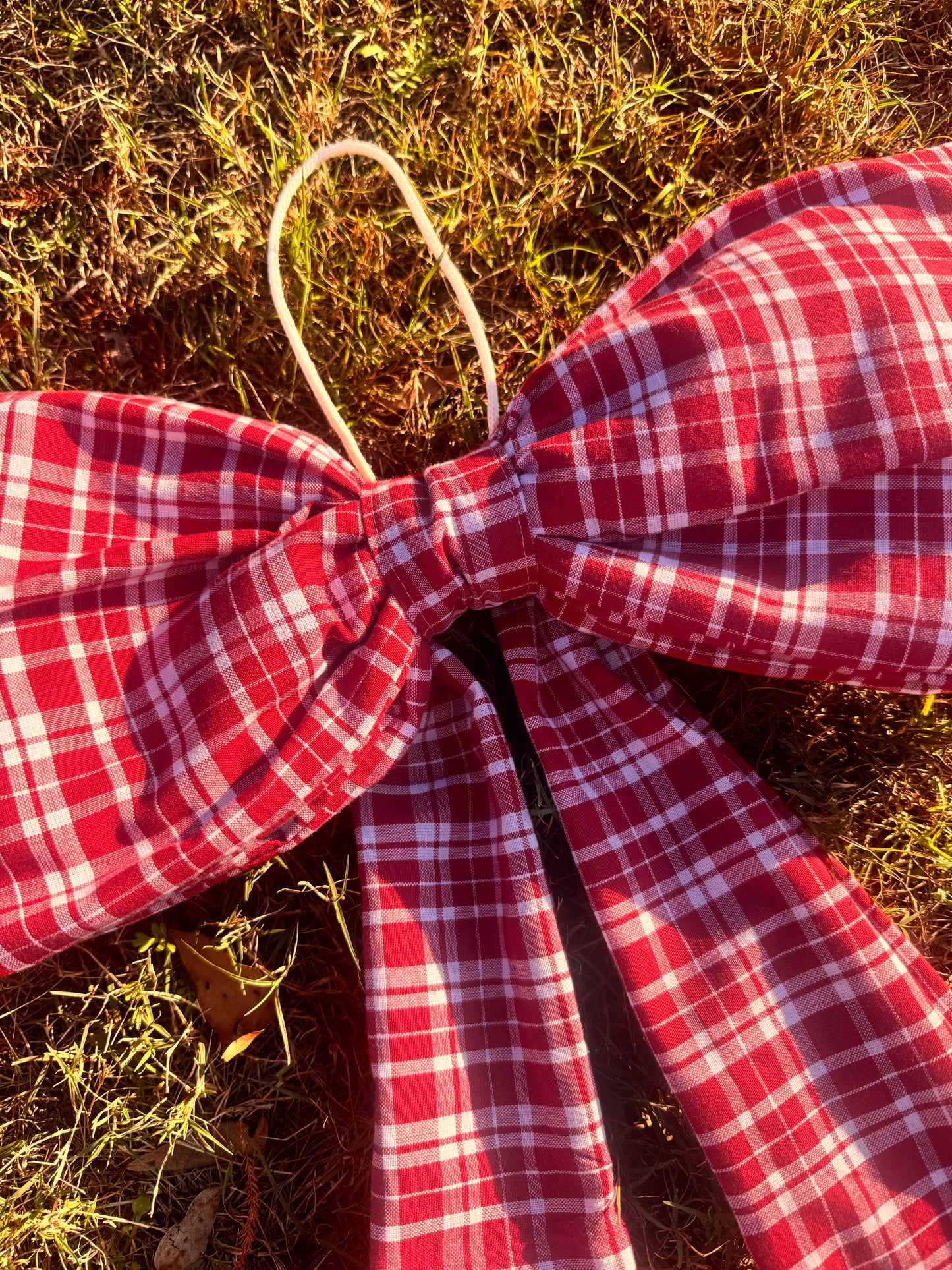 Red Plad Christmas Big Bow