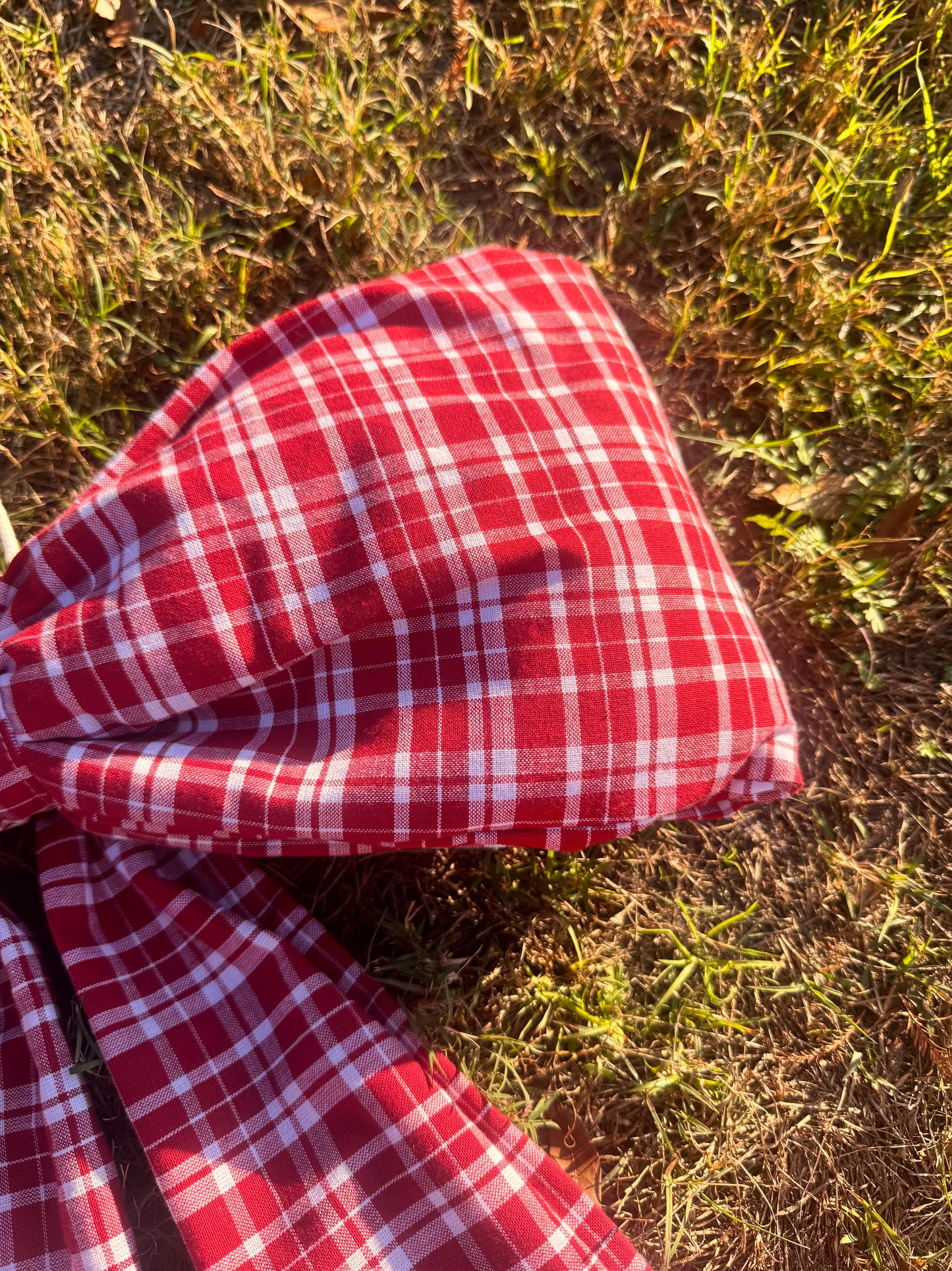 Red Plad Christmas Big Bow