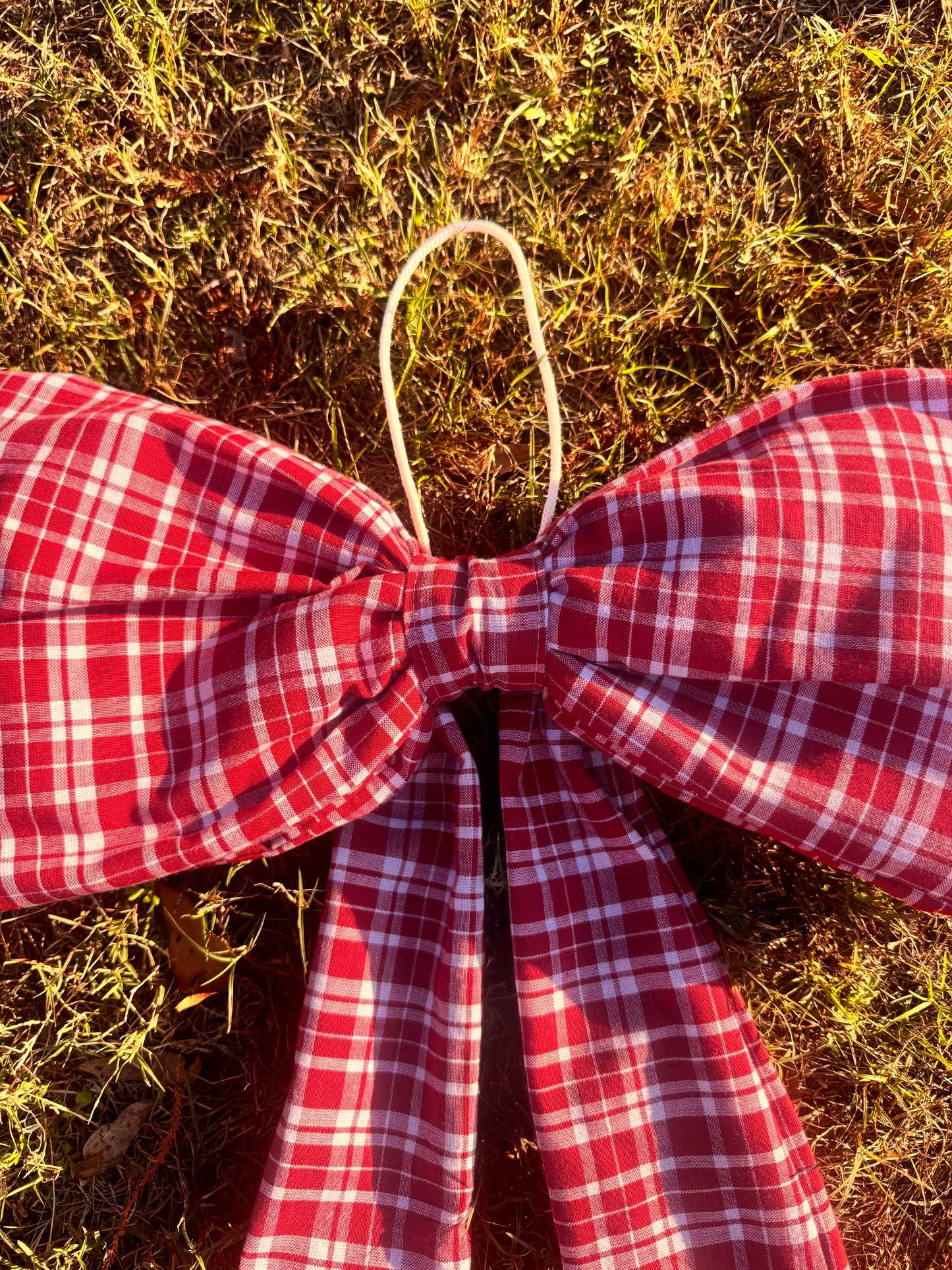 Red Plad Christmas Big Bow