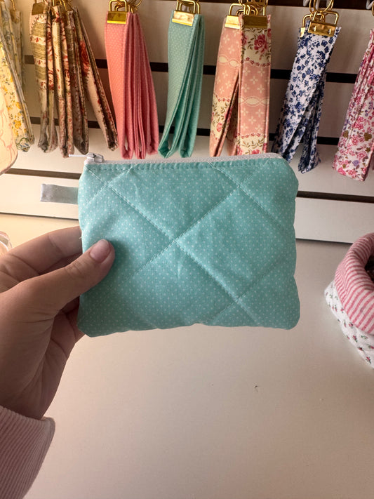 White Dots on Mint Wallet
