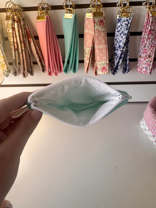 White Dots on Mint Wallet